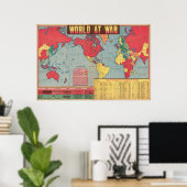 Weltkrieg Zwei Kartenposter Poster (Heimbüro)