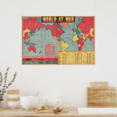 Weltkrieg Zwei Kartenposter Poster (Küche)