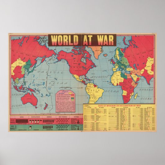 Weltkrieg Zwei Kartenposter Poster (Vorne)