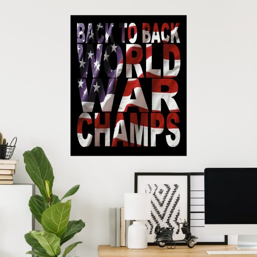 Weltkriegsweltmeister der amerikanischen Flagge Poster (Heimbüro)