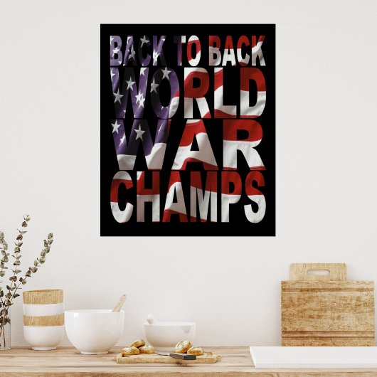 Weltkriegsweltmeister der amerikanischen Flagge Poster (Küche)
