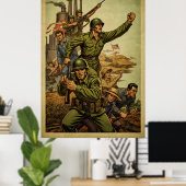 Weltkriegszeit Inspiriert Soldaten-März-Poster Poster (Heimbüro)
