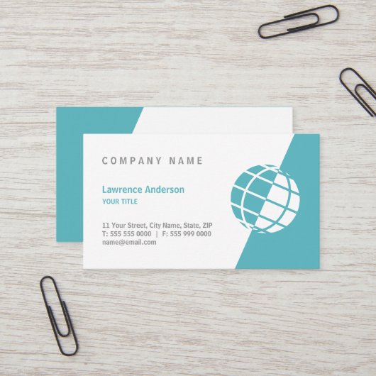 Weltkugel-Logo-berufliche Geschäfts-Karten Visitenkarte (Vorderseite/Rückseite Beispiel)