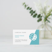 Weltkugel-Logo-berufliche Geschäfts-Karten Visitenkarte (Stehend Vorderseite)