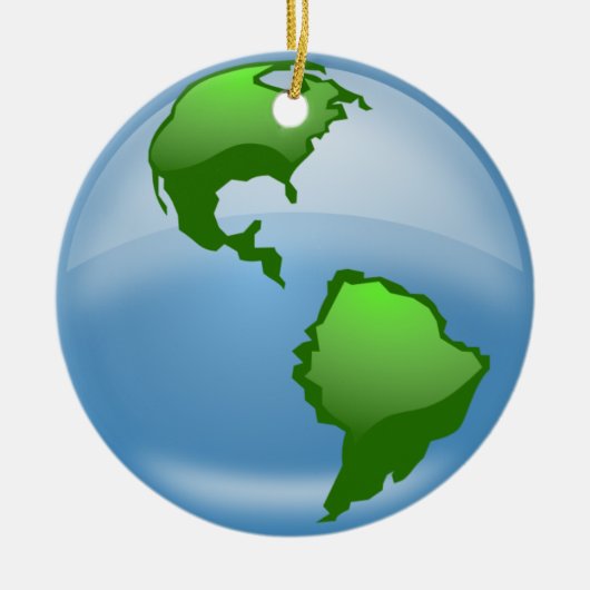 Weltkugelverzierung Keramikornament (Vorne)