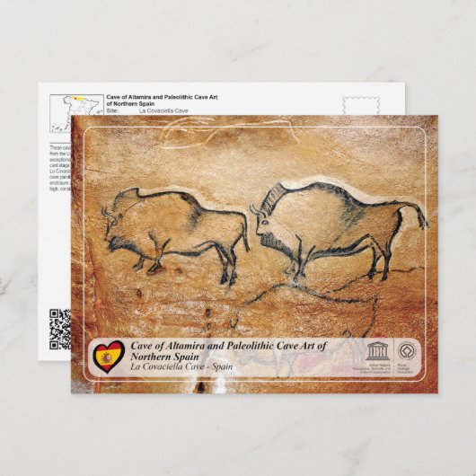 Weltkulturerbe der UNESCO - La Covaciella Höhle Postkarte (Vorne/Hinten)