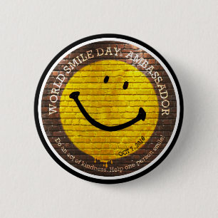 Weltlächeln Day® Botschafter 2016 Knopf Button