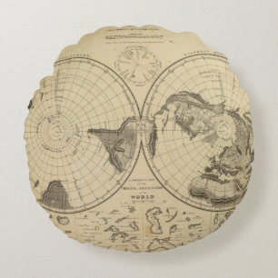 Weltlandoberfläche Rundes Kissen