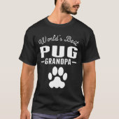 Weltlandschaft Bester Mops Großvater T-Shirt (Vorderseite)