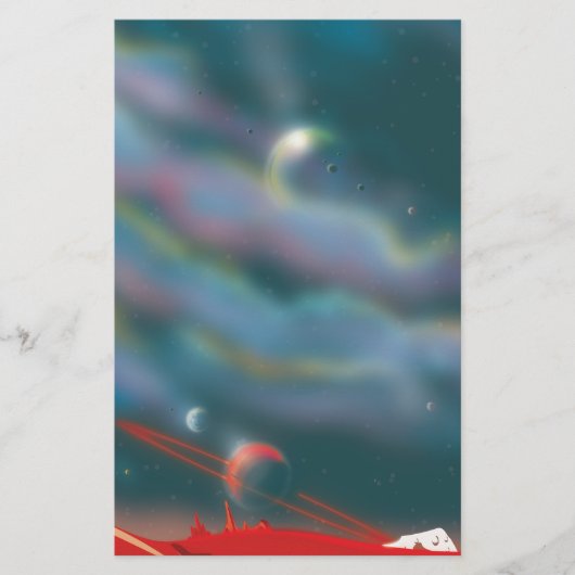 Weltlandschaft der Alien Briefpapier (Vorderseite)