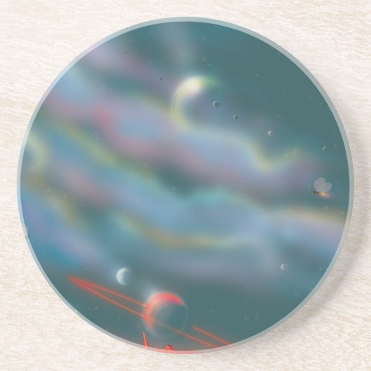 Weltlandschaft der Alien Getränkeuntersetzer (Vorne)