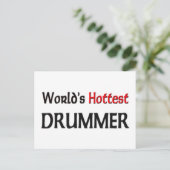 Weltlärm heißer Drummer Postkarte (Stehend Vorderseite)