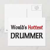 Weltlärm heißer Drummer Postkarte (Vorne/Hinten)