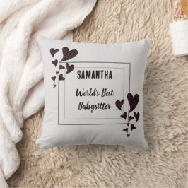 Weltlds Best Babysitter Hearts Childcare Kindermäd Kissen