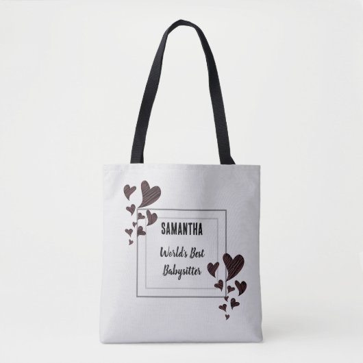Weltlds Best Babysitter Hearts Childcare Kindermäd Tasche (Vorderseite)