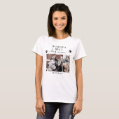 Weltlds Best Dog Mama Paw Prints Script 3 Foto T-Shirt (Vorne ganz)