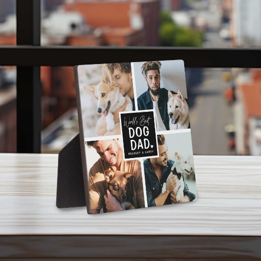 'Weltlds Best Dog Vater' Foto Collage Plaque Fotoplatte