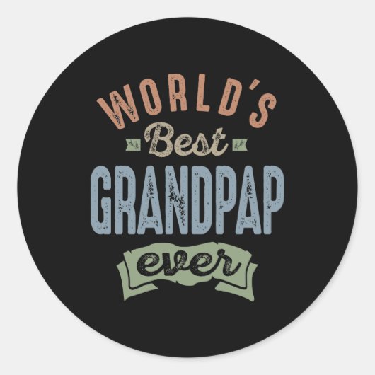 Weltlds Best Grandpap Runder Aufkleber (Vorderseite)
