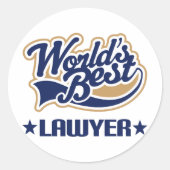 Weltlds Best Lawyer Runder Aufkleber (Vorderseite)