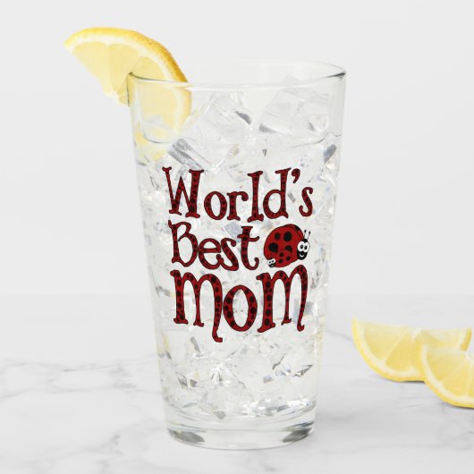 Weltlds Best Mama Ladybugs Glas (Vorderseite Ice)