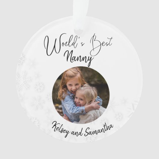 Weltlds Best Nanny Großmutter Customize Foto Ornament (Vorderseite)
