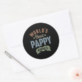 Weltlds Best Pappy Runder Aufkleber (Umschlag)