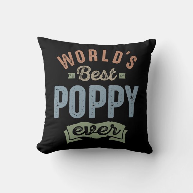 Weltlds Best Poppy Kissen (Vorderseite)