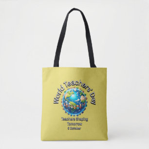 Weltlehrertag. Lehrer gestalten morgen. Tasche