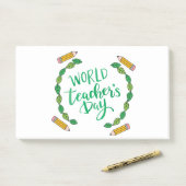 Weltlehrertag Post-it Klebezettel (Auf Schreibtisch)