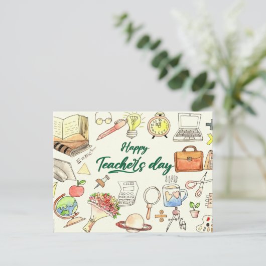 Weltlehrertag Postkarte (Stehend Vorderseite)