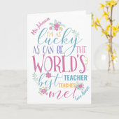 Weltleiter lehrt mich Karte (Gelbe Blume)