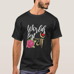 Weltleitungen Best Maa Hindi Mum Rose Mütter Tages T-Shirt