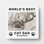 Weltleitungen Bester Cat Vater Weißer Quadrat Cust Fotoplatte (Vorderseite)