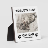 Weltleitungen Bester Cat Vater Weißer Quadrat Cust Fotoplatte (Vorderseite)