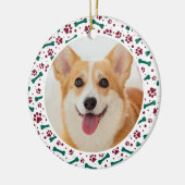 Weltleitungen Bester Hund Oma Paw Prints Foto Keramik Ornament (Links)