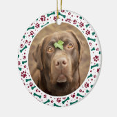 Weltleitungen Bester Hund Opa Paw Prints Foto Keramik Ornament (Links)