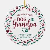 Weltleitungen Bester Hund Opa Paw Prints Foto Keramik Ornament (Hinten)