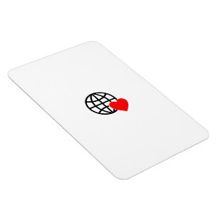 Weltliebe-Globus-Symbol   Herz Erde Sommer-Design Magnet