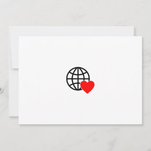Weltliebesglobus-Symbol   Herz Erde Sommer Design Dankeskarte