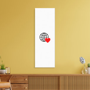 Weltliebesglobus-Symbol   Herz Erde Sommer Design Leinwanddruck
