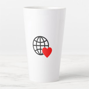 Weltliebesglobus-Symbol   Herz Erde Sommer Design Milchtasse
