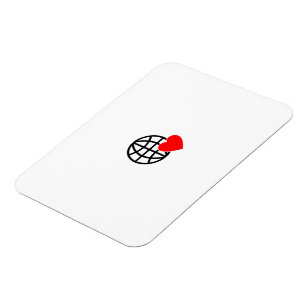 Weltliebesglobus-Symbol   Herz Erde Sommerdesign Magnet
