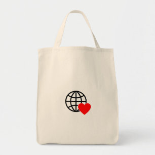 Weltliebesglobus-Symbol   Herz Erde Sommerdesign Tragetasche