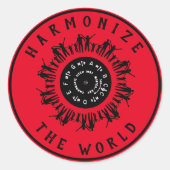 Weltlogo harmonisieren runder aufkleber (Vorderseite)