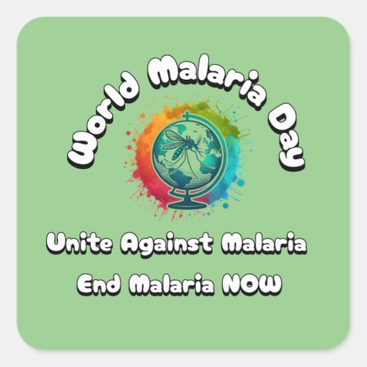 Weltmalariatag - Vereinigung gegen Malaria Quadratischer Aufkleber (Vorderseite)