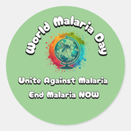 Weltmalariatag - Vereinigung gegen Malaria Runder Aufkleber