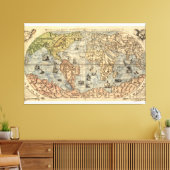 Weltmalerische Karte 1565 Ferando Berteli Leinwanddruck (Insitu (Wohnzimmer))