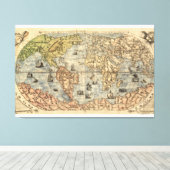 Weltmalerische Karte 1565 Ferando Berteli Leinwanddruck (Insitu (Holzboden))