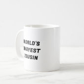 Weltmarkt-Cousin Funny Typografy Tasse (Vorderseite Links)
