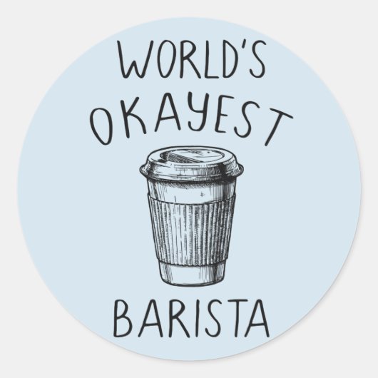 Weltmarkts-Barista-Flair-Aufkleber Runder Aufkleber (Vorderseite)